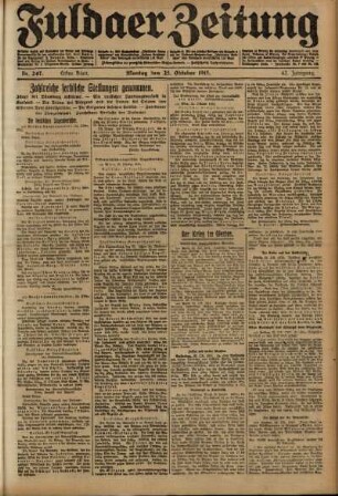 Erste Ausgabe vom Montag, den 25. Oktober 1915.