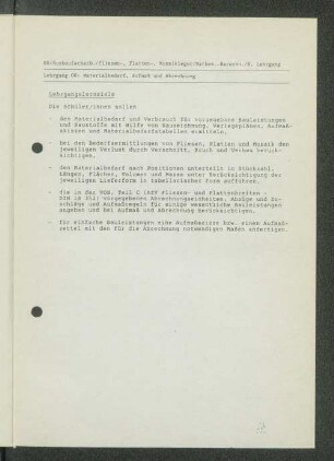 Lehrgang 08: Materialbedarf, Aufmaß und Abrechnung