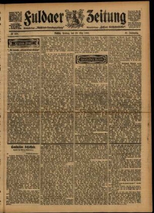 Erste Ausgabe vom Freitag, den 29. Mai 1903.