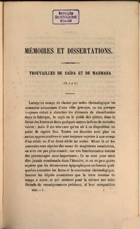 Revue numismatique : RN. 10. 1865