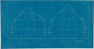 Bestelmeyer, German; Bonn (Nordrhein-Westfalen), Mühlheimerplatz; Verwaltungsgebäude - Mappe 2: Dachkonstruktion, Ostflügel (Querschnitte)