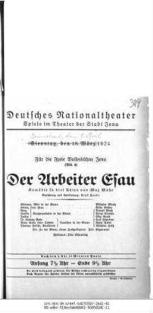 Der Arbeiter Esau