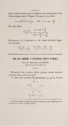 Sur les courbes a plusieurs points d'Arrèt.