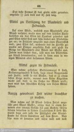 Mittel zur Vertilgung der Maulwürfe und Feldmäuse
