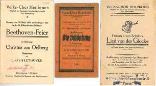 Konvolut mit Programmen des Arbeitergesangvereins Volks-Chor Heilbronn (Volkschor)