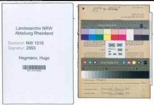 Entnazifizierung Hugo Hegmann , geb. 03.12.1889 (Lebensmittelhaendler)