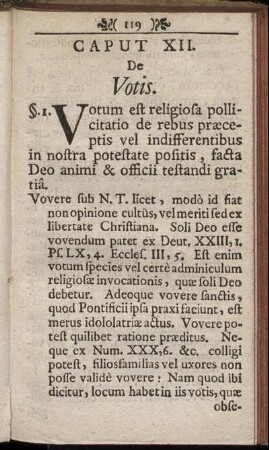 Caput XII. De Votis - Caput XVI. De Justitia seu Amore Proximi