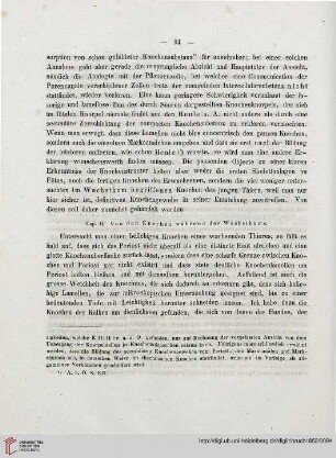 Cap. II: Von den Knochen während des Wachsthums