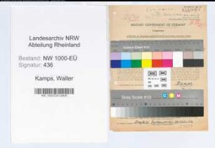 Entnazifizierung Walter Kamps, geb. 28.12.1907 (kfm. Angestellter)