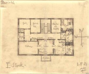 Fischer, Theodor; München, Arcisstr. 20; Haus Jagenberg - Grundriss 1. OG