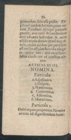 Articulus III. Nomina