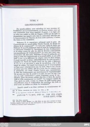 Titre V Grands-Rabbins