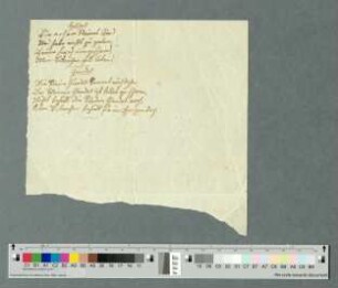 Hildel, Bin noch ein kleines Kind; Gundel, Die kleine Gundel kommt auch daher, [Rollengedicht für Hildegard und Hildegunde von Laßberg zum Namenstag ihres Vaters Joseph von Laßberg am 19.03.1842], Reinschrift