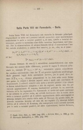 Sulla Parte VIII del Formulario. - Serie.