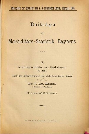Beiträge zur Morbiditäts-Statistik Bayerns. 4. 1884