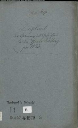 Kirchenbuchduplikat der katholischen Gemeinde Rietberg, Kreis Wiedenbrück (GHT 1825) (Gemeinde: Katholische Gemeinde Rietberg, Kreis Wiedenbrück)
