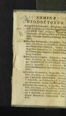 Nomina Neo-Doctorum.