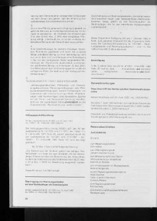 Neue Anschrift des Hamburgischen Oberverwaltungsgerichts