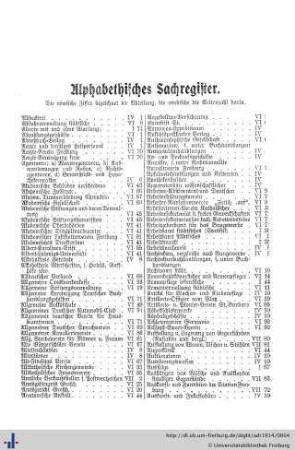 Alphabetisches Sachregister.