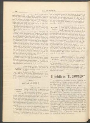 El folletín de "El Domingo".
