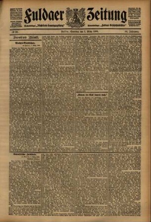 Zweite Ausgabe vom Samstag, den 07. März 1908.