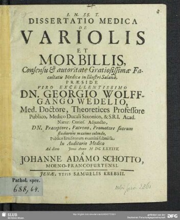 Dissertatio Medica De Variolis Et Morbillis