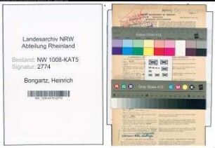 Entnazifizierung Heinrich Bongartz , geb. 09.11.1899 (Metzger)