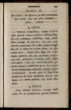 Sectio II. De virtute, ad officia erga alios pertinente, pro varia [...]