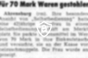 Für 70 [Name maskiert] gestohlen