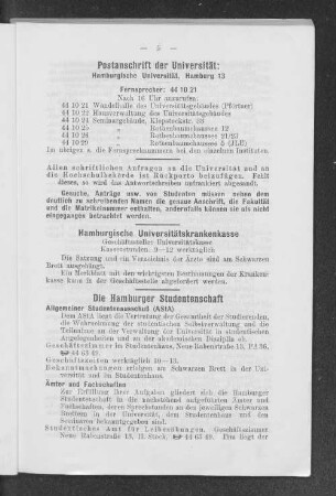 Die Hamburger Studentenschaft
