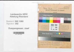 Entnazifizierung Josef Dueppengiesser , geb. 08.10.1921 (Polizeibeamter)