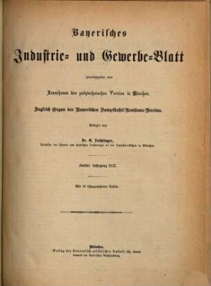 Bayerisches Industrie- und Gewerbeblatt. 5. 1873