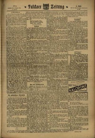 Dritte Ausgabe vom Samstag, den 07. Januar 1911.