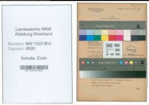 Entnazifizierung Erich Schulte , geb. 22.02.1910 ()