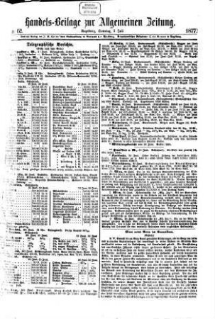 Allgemeine Zeitung. Handelsbeilage. 1877,7/9