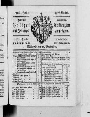 39tes Stück., Ausgabe vom 27. September 1786
