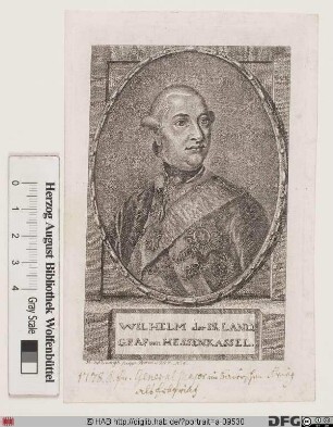 Bildnis Wilhelm IX. (I.), Landgraf (1803 Kurfürst) von Hessen-Kassel (reg. 1785-1821)