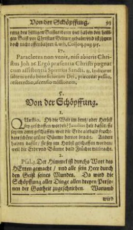 5. Von der Schöpffung.
