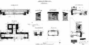 Schwendi: Nebengebäude Gleiswaage Fundament,Grundriß,Schnitte,Ansichten
