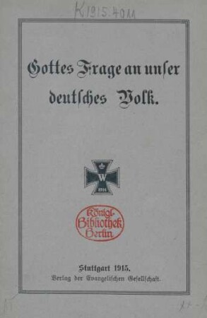 Gottes Frage an unser deutsches Volk