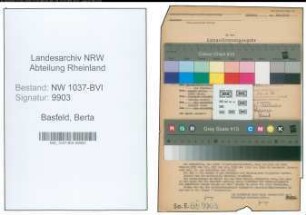 Entnazifizierung Berta Basfeld , geb. 26.03.1896 (Haendlerin)