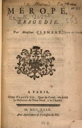 Mérope : Tragédie