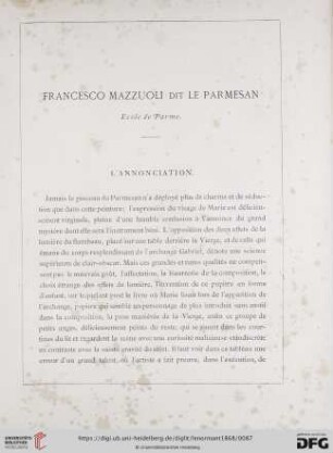 Francesco Mazzuoli dit Le Parmesan