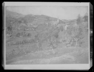 Landschaft mit Schloss Purschenstein bei Sayda