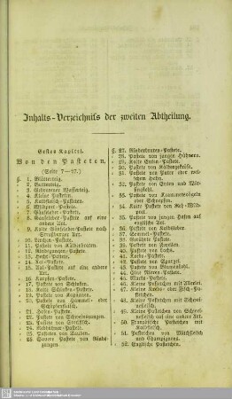 Inhalts-Verzeichniß der zweiten Abtheilung