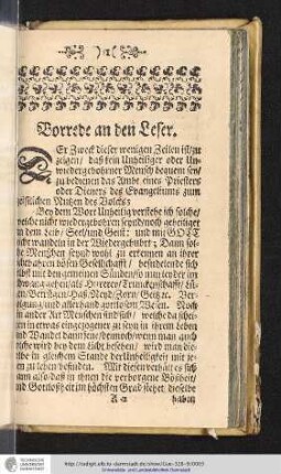 Vorrede an den Leser.