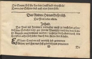 Das Andere HirtenGespräch. Der Poet redet allein.
