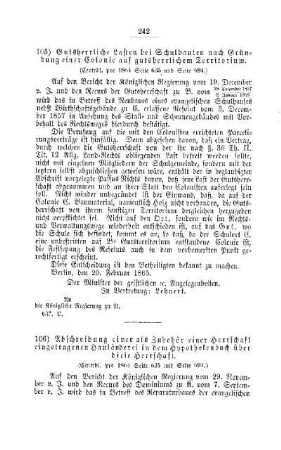 Gutsherrliche Lasten bei Schulbauten nach Gründung einer Colonie auf gutsherrlichem Territorium : [V. Elementarschulwesen]