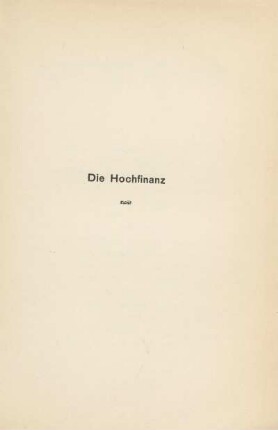 Die Hochfinanz