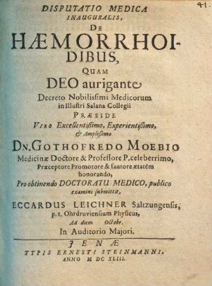 Disputatio Medica Inauguralis, De Haemorrhoidibus